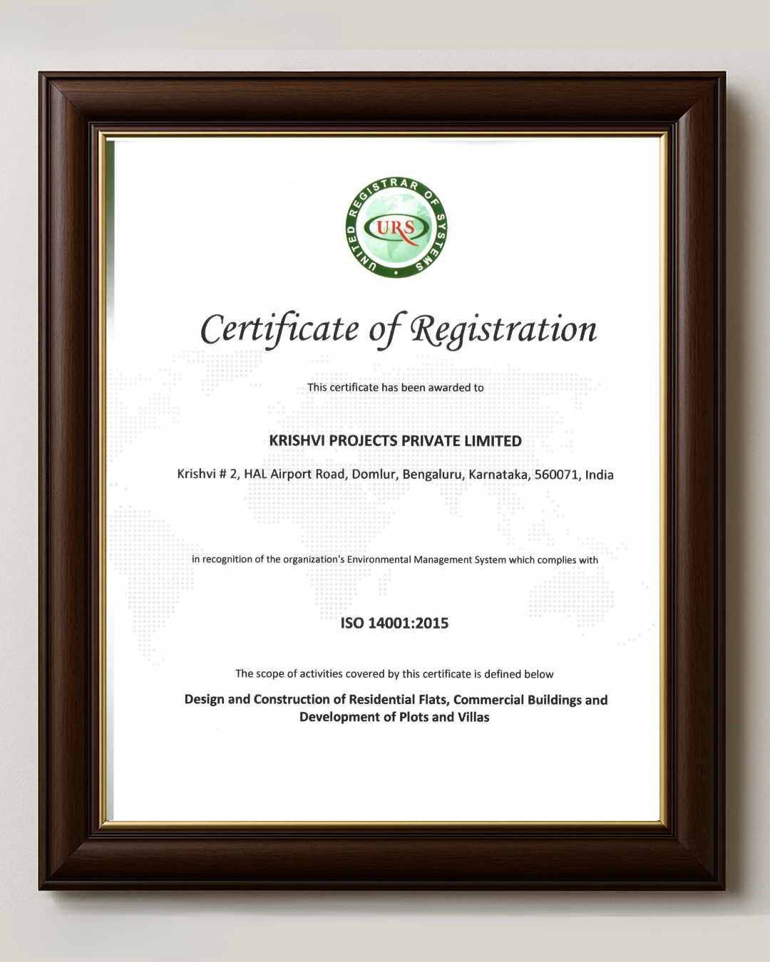 ISO Certificate 14001:2015