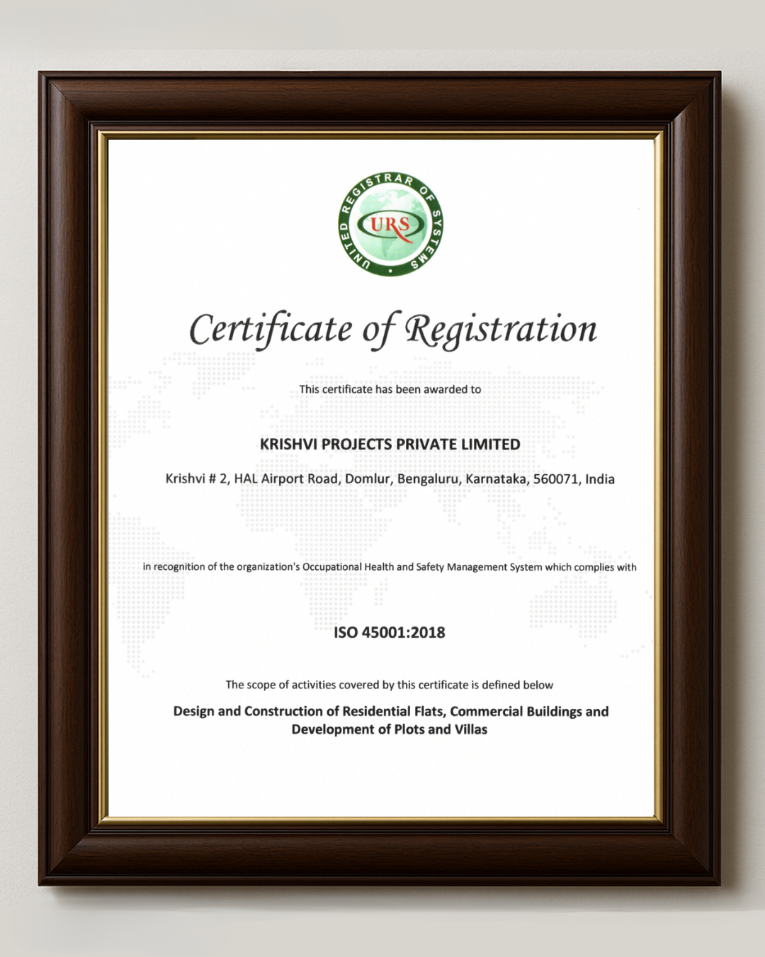 ISO Certificate 45001:2018